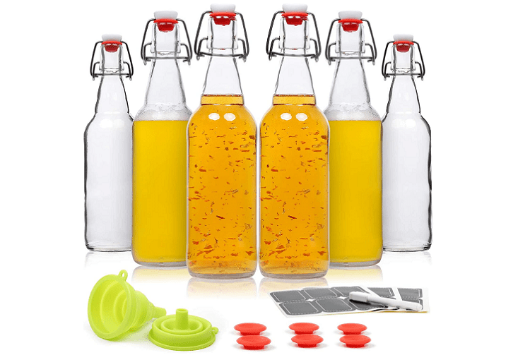 WILLDAN Swing Top Glass Bottles, set of 6