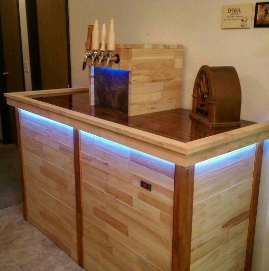 Beautiful Light-Up Brewing Cabinet Idea