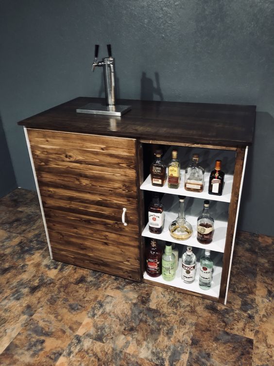 Dark Wood Kegerator Cabinet Build