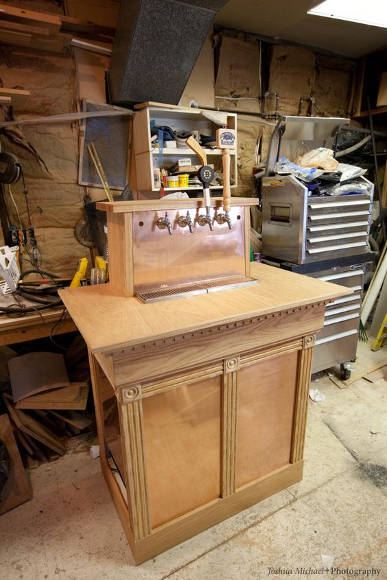 Elegant Light Wood Brewing Cabinet