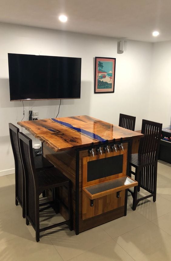 Kegerator Built into a Table