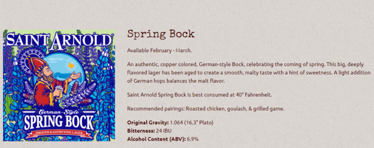 Saint Arnold Spring Bock